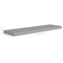 Scaffali a Parete 4 pz Grigi 90x23,5x3,8 cm in MDF