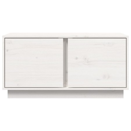 Tavolino da Salotto Bianco 80x50x40 cm Legno Massello di Pino