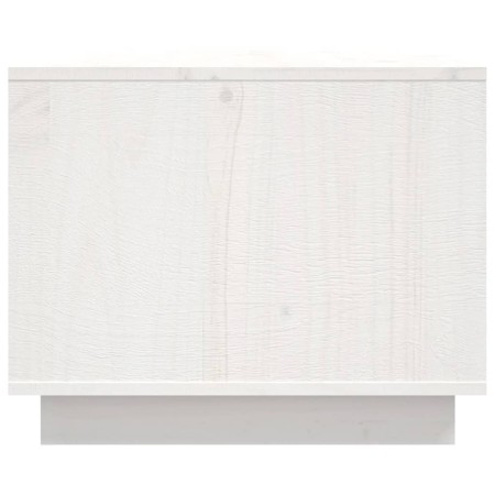 Tavolino da Salotto Bianco 80x50x40 cm Legno Massello di Pino