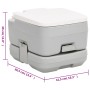 Toilette da Campeggio Portatile Grigia e Bianca 10+10 L in HDPE