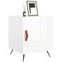 Comodini 2 pz Bianco Lucido 40x40x50 cm in Legno Multistrato