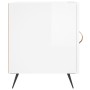 Comodini 2 pz Bianco Lucido 40x40x50 cm in Legno Multistrato