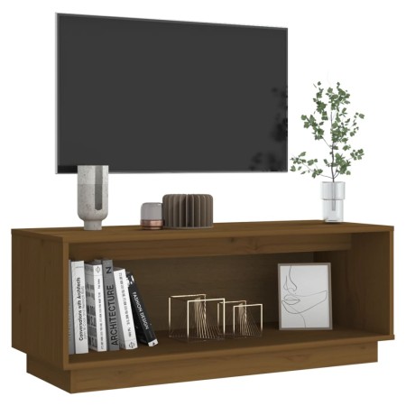 Mobile Porta TV Miele 90x35x35 cm in Legno Massello di Pino