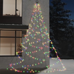 Albero da Parete con Gancio Metallico 720 LED Multicolore 5 m