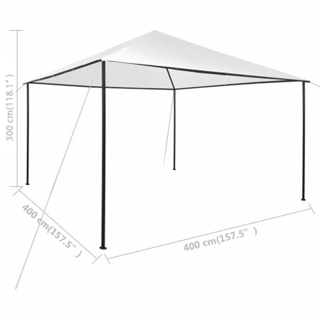 Gazebo da Giardino 4x4x3 m Bianco 180 g/m²