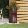 Vaso Giardino Acciaio Verniciato a Polvere 40x40x68 cm Marrone