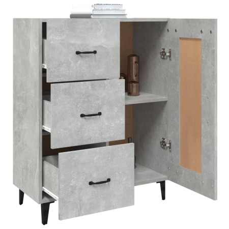 Credenza Grigio Cemento 69,5x34x90 cm in Legno Multistrato