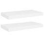 Scaffali a Parete 2 pz Bianchi 50x23x3,8 cm in MDF