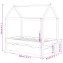 Giroletto Bambini Cassetto Grigio Scuro Pino Massello 80x160cm