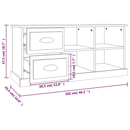 Mobile TV Rovere Marrone 102x35,5x47,5 cm in Legno Multistrato