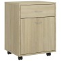 Armadietto con Ruote Rovere Sonoma 45x38x54cm Legno Multistrato