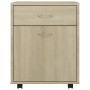 Armadietto con Ruote Rovere Sonoma 45x38x54cm Legno Multistrato