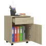Armadietto con Ruote Rovere Sonoma 45x38x54cm Legno Multistrato