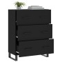 Credenza Nera 69,5x34x90 cm in Legno Multistrato