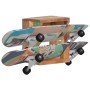 Supporto Skateboard da Parete 25x20x30 cm in Legno di Recupero