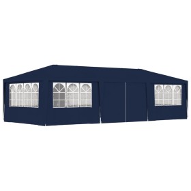 Gazebo Professionale con Pareti 4x9 m Blu 90 g/m²