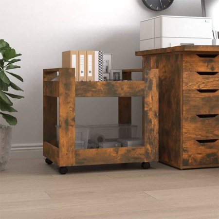 Carrello Scrivania rovere fumo 60x45x60 cm Legno Multistrato