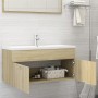 Mobile Lavabo Rovere Sonoma 100x38,5x46 cm in Legno Multistrato