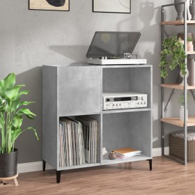 Mobile Porta Dischi Grigio Cemento 84,5x38x89 Legno Multistrato