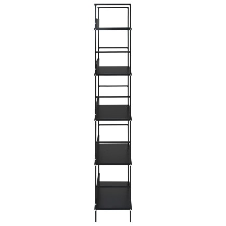 Scaffale Libri 5 Ripiani Nero 60x27,6x128,5cm Legno Multistrato