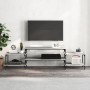 Mobile Porta TV Grigio Sonoma 197x35x52 cm in Legno Multistrato