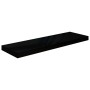 Scaffali a Parete 2 pz Nero Lucido 80x23,5x3,8 cm in MDF