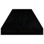 Scaffali a Parete 2 pz Nero Lucido 80x23,5x3,8 cm in MDF