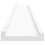 Mensole con Sporgenza 2 pz Bianche 80x9x3 cm MDF