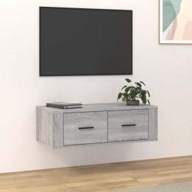 Mobile TV Pensile Grigio Sonoma 80x36x25cm in Legno Multistrato