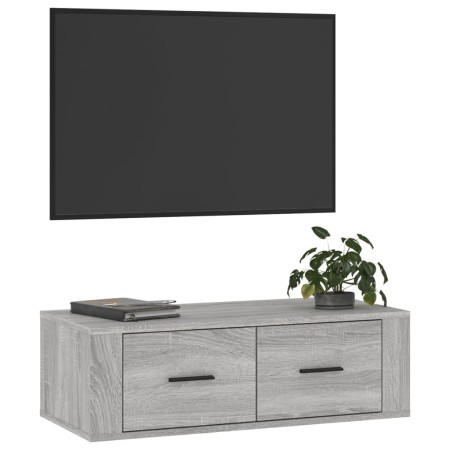 Mobile TV Pensile Grigio Sonoma 80x36x25cm in Legno Multistrato