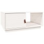 Tavolino da Salotto Bianco 80x50x35,5 cm Legno Massello di Pino