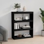 Libreria/Divisorio Nero 80x30x103,5cm in Legno Massello di Pino