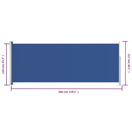 Tenda Laterale Retrattile per Patio 117x300 cm Blu