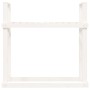 Portalegna Bianco 110x35x108,5 cm in Legno Massello di Pino