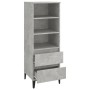 Credenza Grigio Cemento 40x36x110 cm in Legno Multistrato