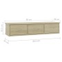 Scaffale Cassetti Parete Rovere Sonoma 88x26x18,5cm Multistrato