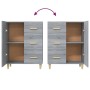 Credenza Grigio Sonoma 69,5x34x90 cm in Legno Multistrato