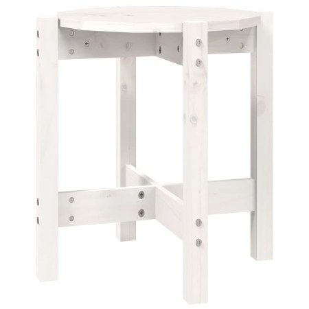 Tavolino da Salotto Bianco Ø 42,5x45 cm Legno Massello di Pino