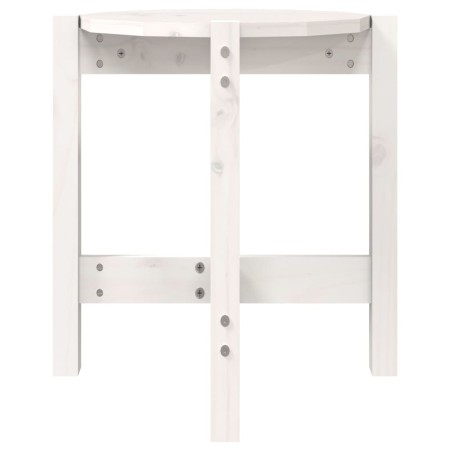 Tavolino da Salotto Bianco Ø 42,5x45 cm Legno Massello di Pino