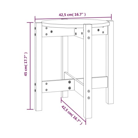 Tavolino da Salotto Bianco Ø 42,5x45 cm Legno Massello di Pino