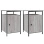 Comodini 2 pz Grigio Sonoma 40x42x60 cm in Legno Multistrato