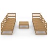 Set Divani da Giardino 9 pz Miele in Legno Massello di Pino