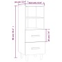 Credenza Rovere Fumo 34,5x34x90 cm in Legno Multistrato