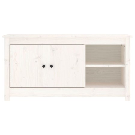 Mobile Porta TV Bianco 103x36,5x52 cm in Legno Massello di Pino