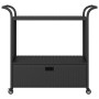 Carrello da Bar con Cassetto Nero 100x45x97 cm in Polyrattan