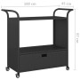 Carrello da Bar con Cassetto Nero 100x45x97 cm in Polyrattan