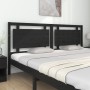 Testiera per Letto Nera 205,5x4x100cm in Legno Massello di Pino