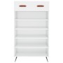 Scarpiera Bianco Lucido 60x35x105 cm in Legno Multistrato
