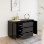 Credenza con 3 Cassetti Nera 120x41x75 cm in Truciolato