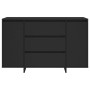 Credenza con 3 Cassetti Nera 120x41x75 cm in Truciolato